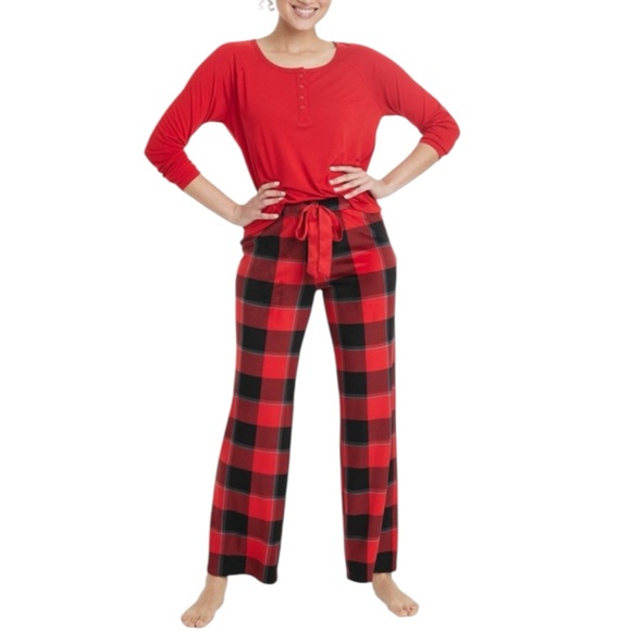 stars above Other - Stars Above Women’s Henley Pajama Set in Red Size S